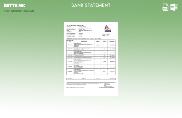 модерен стил ОАЕ Лив. Шаблон за збор за извод од дигитална банка